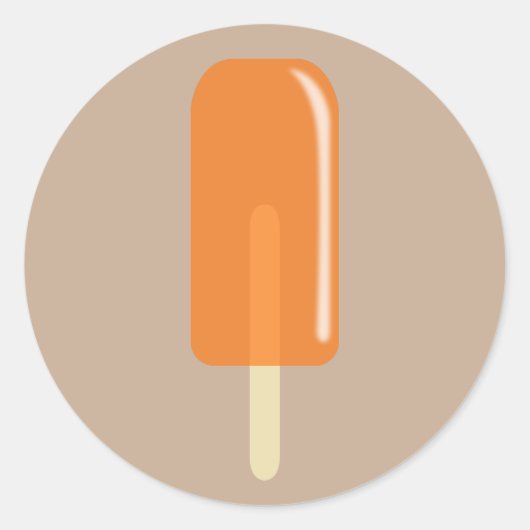 Ice Pop Sinaasappel Ronde Sticker (Voorkant)