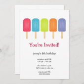 Ice Poppen Birthday Party Invitations Kaart (Voorkant / Achterkant)