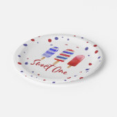 Ice Poppen hebben 1 Rode Blauw op de eerste verjaa Papieren Bordje (Gekanteld)