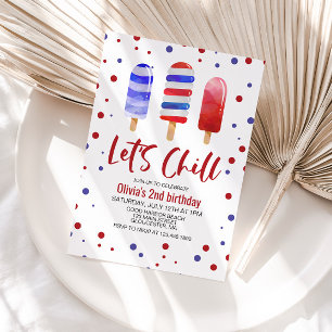 Ice Poppen Laten we Rode Witte Blauwe Dag Chill. Kaart