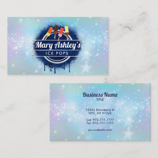 Ice Poppen Popsicles visitekaartjes (Voorkant / Achterkant)