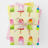 Ice poppen popsicles zijn een fijne behandeling inpakpapier vel (In situ)