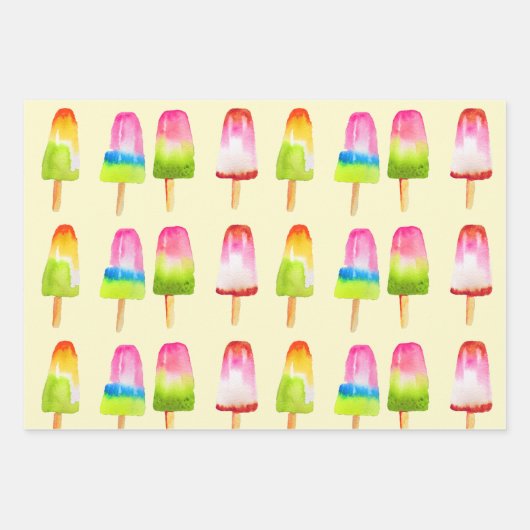 Ice poppen popsicles zijn een fijne behandeling inpakpapier vel (Voorkant)