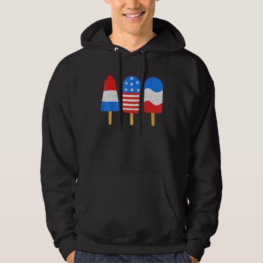 Ice Pops Red White Blue American Flag 4th Of July  Hoodie (Voorkant)