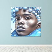 Ice Prince Melanin Black Boy Magic Bruh Winter Bro Canvas Afdruk (Insitu (Houten vloer))