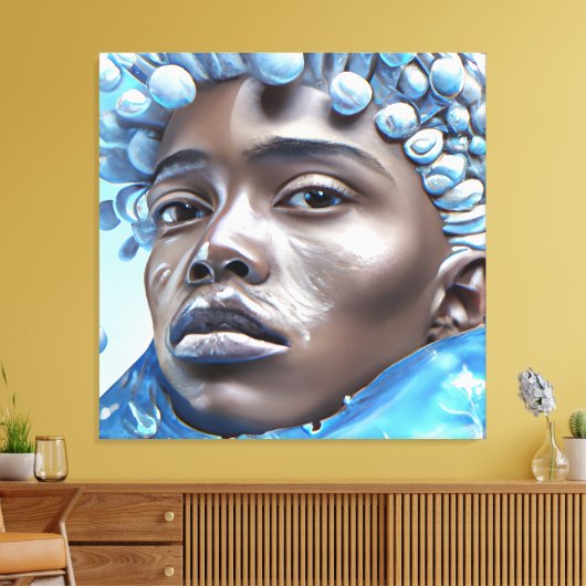 Ice Prince Melanin Black Boy Magic Bruh Winter Bro Canvas Afdruk (Insitu (Woonkamer))