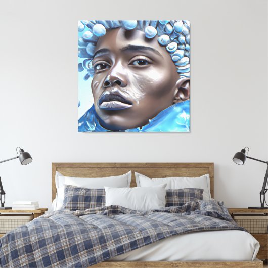 Ice Prince Melanin Black Boy Magic Bruh Winter Bro Canvas Afdruk (Insitu (Slaapkamer))