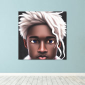 Ice Prince Melanin Black Boy Magic Bruh Winter Bro Canvas Afdruk (Insitu (Houten vloer))