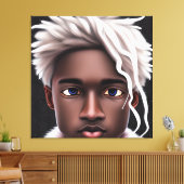 Ice Prince Melanin Black Boy Magic Bruh Winter Bro Canvas Afdruk (Insitu (Woonkamer))
