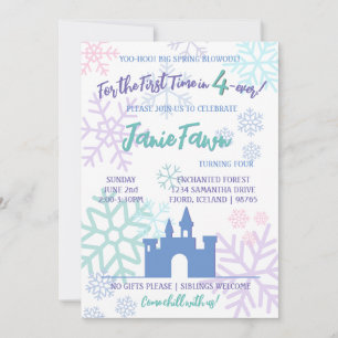 Ice Princess 4e verjaardag   Sjabloon Kaart