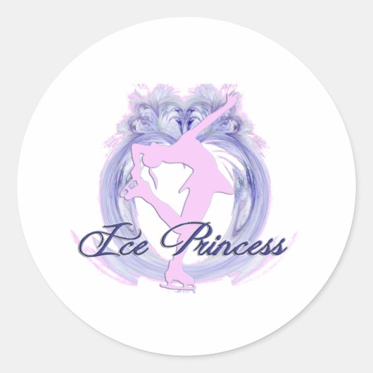Ice Princess Pink/Paars Ronde Sticker (Voorkant)