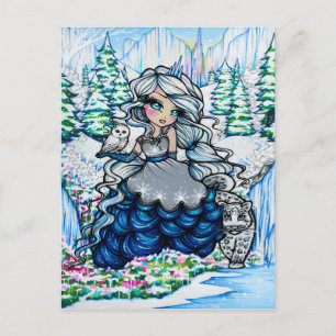 Ice Princess Winter Snow Queen Girl Fantasy Art Briefkaart