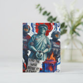 ice protest lady liberty arrested by police briefkaart (Staand voorkant)