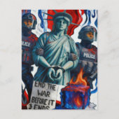 ice protest lady liberty arrested by police briefkaart (Voorkant)