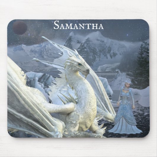 Ice Queen en Snow Winter Dragon Fantasy Muismat (Voorkant)