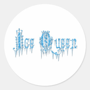 Ice Queen Frozen Royal Feminine Word Art Ronde Sticker
