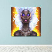 Ice Queen Melanin Women Black Girl Magic Sista Canvas Afdruk (Insitu (Houten vloer))