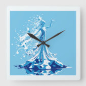 Ice Queen Vierkante Klok (Voorkant)