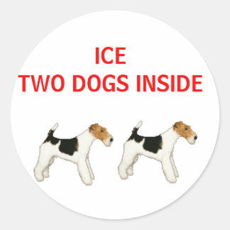 ICE rescue TWEE HONDEN BINNEN Ronde Sticker