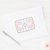 Ice Rink Diagram Hockey Game Decor Ovale Sticker (Envelop)