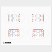 Ice Rink Diagram Hockey Game Decor Ovale Sticker (Vel)
