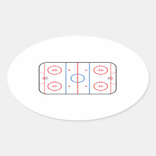 Ice Rink Diagram Hockey Game Decor Ovale Sticker