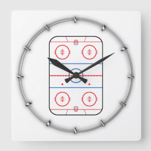 Ice Rink Diagram Hockey Game Decor Vierkante Klok
