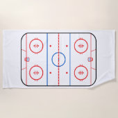 Ice Rink Diagram Hockey Game Design op een Strandlaken (Voorkant)