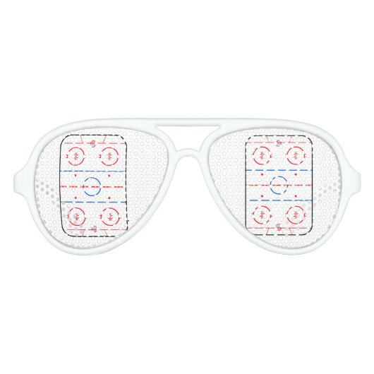 Ice Rink Diagram Hockey Game Grafisch Aviator Zonnebril (Voorkant)