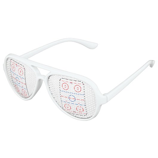 Ice Rink Diagram Hockey Game Grafisch Aviator Zonnebril (Gekanteld)