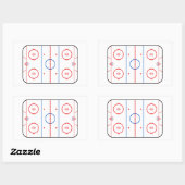 Ice Rink Diagram Hockey Game Grafisch Rechthoekige Sticker (Vel)