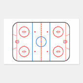 Ice Rink Diagram Hockey Game Grafisch Rechthoekige Sticker (Voorkant)