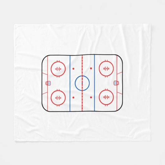 Ice Rink Diagram Hockey Game Style Fleece Deken (Voorkant (Horizontaal))