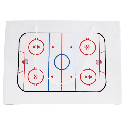 Ice Rink Diagram Hockey Game Style Large Cadeautasje (Voorkant)