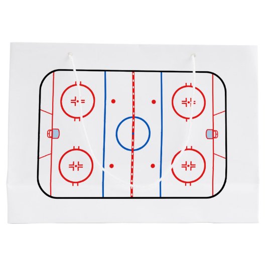 Ice Rink Diagram Hockey Game Style Large Cadeautasje (Achterkant)
