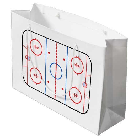 Ice Rink Diagram Hockey Game Style Large Cadeautasje (Achterkant Gekanteld)