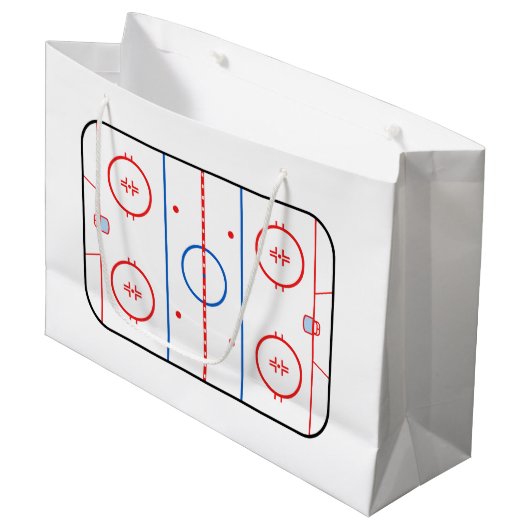 Ice Rink Diagram Hockey Game Style Large Cadeautasje (Voorkant Gekanteld)