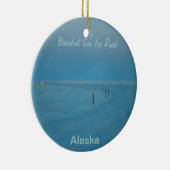 Ice Road met kerstversiering Keramisch Ornament (Rechts)