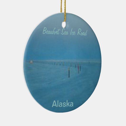 Ice Road met kerstversiering Keramisch Ornament (Rechts)