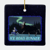 Ice Road Runner Keramisch Ornament (Achterkant)
