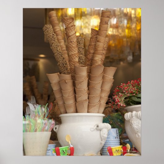 Ice roomgelato-cons in het display van het winkelv poster (Voorkant)