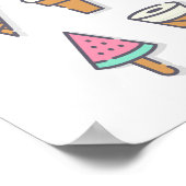 Ice-roomkleurig Poster - kies uw eigen achtergrond (Hoek)