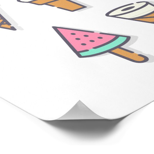 Ice-roomkleurig Poster - kies uw eigen achtergrond (Hoek)