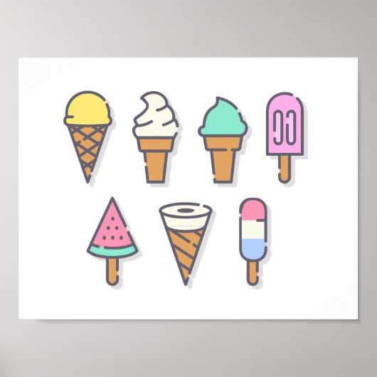 Ice-roomkleurig Poster - kies uw eigen achtergrond (Voorkant)