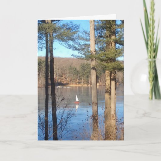 Ice Sailing op het meer — Feestdagen Kaart (Voorkant)