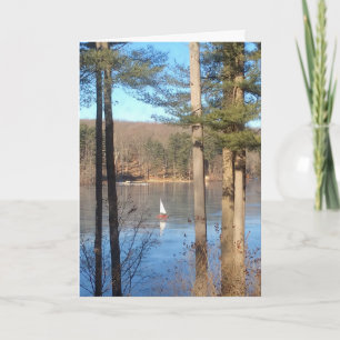 Ice Sailing op het meer — Feestdagen Kaart