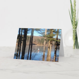 Ice Sailing op het meer — Feestdagen Kaart