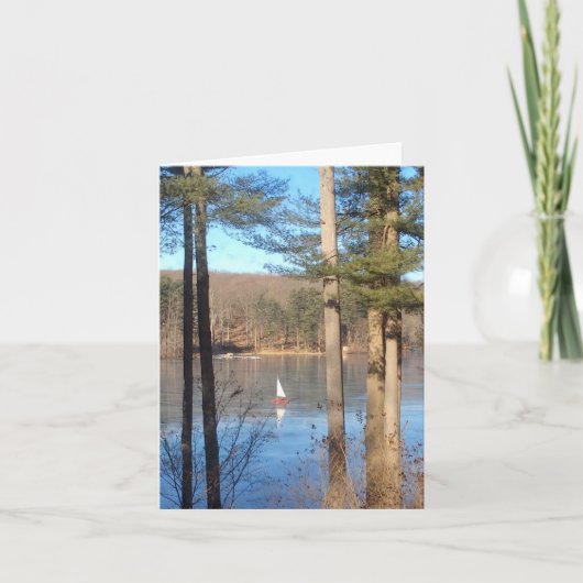 Ice Sailing op het meer — Feestdagen Kaart (Voorkant)