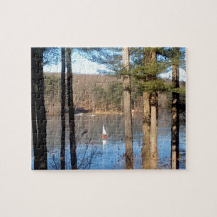 Ice Sailing op het meer — Legpuzzel