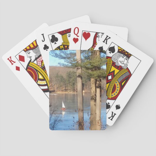 Ice Sailing op het meer. — — Pokerkaarten (Achterkant)